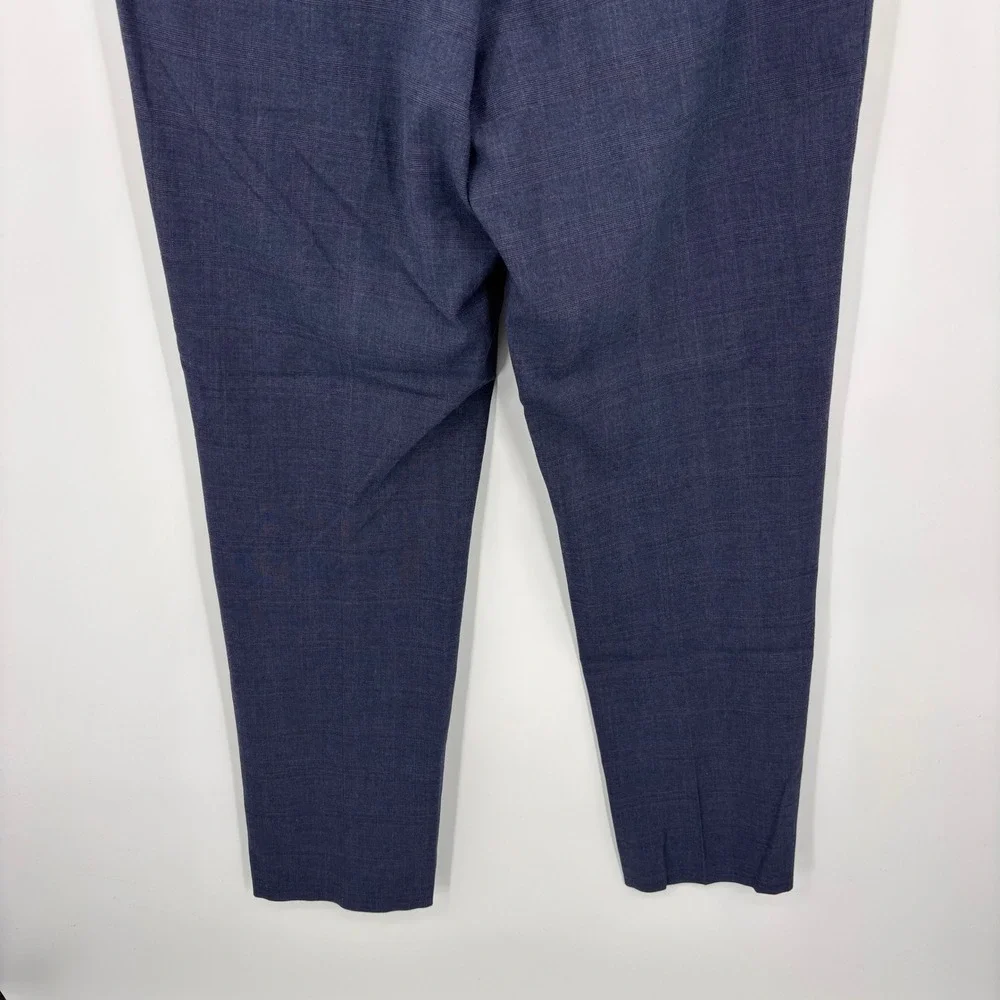 Banana Republic Slim Fit Dress Pants Mens 33x32 Blue Glen Check Stretch Trousers
